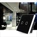 Magideal 1 Gang 1 Way LED Crystal Glass Panel Light EU UK Touch Screen Switch Black RS.630.00