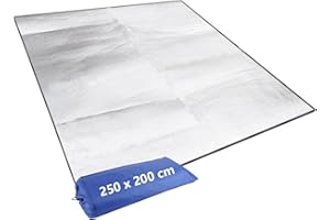 YAYODS Esterilla aislante de aluminio – 200 x 250 cm plegable – Esterilla térmica para exteriores para camping, picnic en la playa, campamento, trekking, parasol de coche