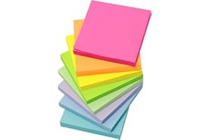 AITODOS TA AiTodos® 800pcs Sticky Notes, 8 Livres-100 Feuilles/Livre, Sticky Notes pour Marquer et Surligner les Pages, Faciles à Ecrire, ré-Adhésifs, pour l'école, la Maison, le Bureau - 8 Couleurs