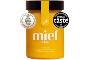 MIEL DE LEON Miel pura de Abeja. Miel de León | Miel de Flores - 450 gr - Miel de Abeja 100% Natural y Ecológica. Producto Artesano de Cosecha Propia. Sabor Dulce - Aroma Floral. Origen: El Bierzo.