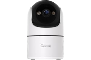 SONOFF Indoor Cam PT2, Kamera WiFi 1080P z Obrotem/Pochyleniem, Widok 360°, Śledzenie Ruchu/AI, Dwukierunkowe Audio, Tryb Nocny, Tryb Prywatności, Pamięć Cloud/SD, Kompatybilna z Alexa i Google Home