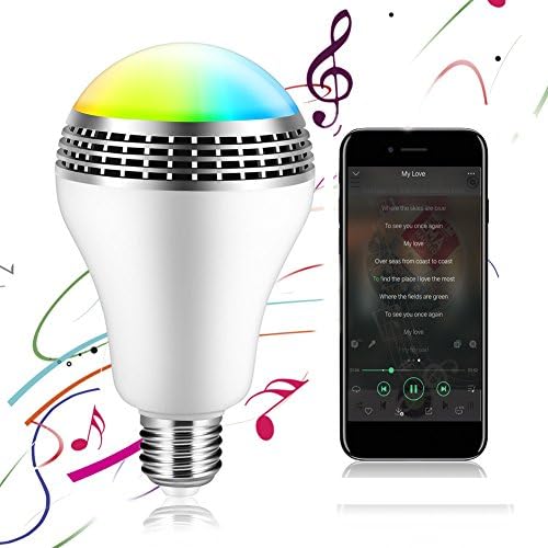 Smart Bulb-Color Changing Led Light Bulb-Music Light Bulb-Multicolored Colorful LED-Hue Light B22 Bulb Colour Lamp Display Music Audio, the Free Smartphone APP for Home and Stage