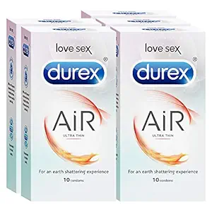 Durex Air Condoms for Men - 10 Count (Pack of 5) |Suitable for use with lubes & toys