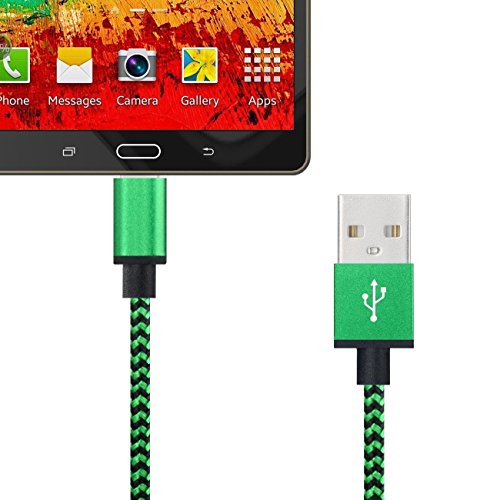 Hosaire 3pcs Datenkabel Android USB Cable Mehrfarben Nylon Phone USB Kabel für Samsung, HTC, Nokia, Sony Usw(1M),Grun - 5