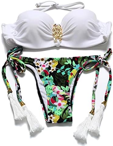 BIKINIS Pride S Fashion Swimsuit Printing Lotus Leaf Split Spa Swimsuit Beach Swimwear
