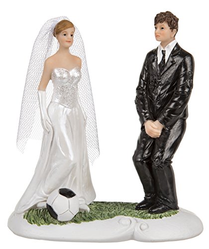 Hochzeitsfiguren Brautpaar - Hochzeitsdeko - Hochzeitsfigur "Brautpaar mit Fußball" - Set ~