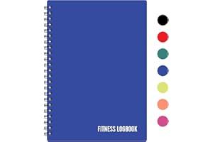FL FITNESS LOGBOOK Fitness Logbook (Blue) - A5 Undated Workout Journal For Men & Women - Plastic Cover & Thick Paper - Planner Log Book To Track Weight Loss, Muscle Gain, Gym Exercise, Bodybuilding Progress