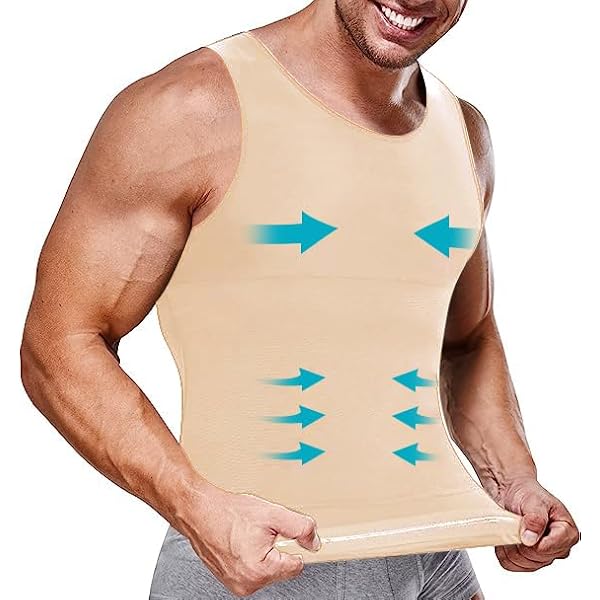 T-Shirt Gainant Homme Ventre Plat - Débardeur Compression Abdominale - Body Shaper Avec Fermeture Éclair - Posture