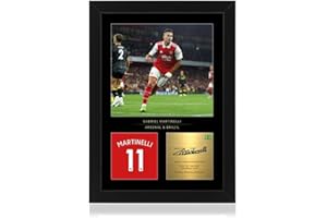 WIN FC Gerahmtes Foto von Gabriel Martinelli, A4, mit digitaler Unterschrift, Geschenk für Arsenal-Fans