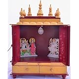 Wooden Temple/Wooden Home Mandir/Wooden Pooja Temple/Pooja Temple with Bulb