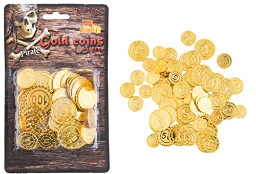 Preisvergleich Produktbild Faschingsfete - Piraten Kostüm Accessoire Falschgeld Geld Spielgeld, Gold