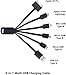 Price comparison product image Universal 6-in-1 Multi-USB Charging Cable with Six Connectors (USB, Apple 30-Pin, Apple 8-Pin Lightning, Mini-USB and Two Micro-USB) for Charging Old and Current Apple iPhone/iPad/iPod, Android, Windows, Blackberry Smartphones/Tablets and Other Portable Devices Including Headphones, Bluetooth Speaker, Power Bank, GPS/SatNav, MP3 Player, e-Reader and Bluetooth Transmitter/Receiver (Black)