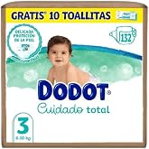 Dodot Total Care Size 3 (6-10 kg), 132 Baby Diapers + 10 Dodot Aqua Pure Wipes