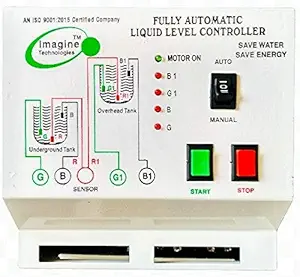 imagine technologies Fully Automatic Water Level Controller and Indicator with Corrosion and Rust-Free 6 Carbon Sensor