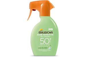 Bilboa, Protezione Solare Corpo Aloe Sensitive Trigger SPF 50+, Spray Solare Alta per Pelli Sensibili, Formula con Aloe Vera, Senza Alcool, Resistente all'Acqua, 250 ml