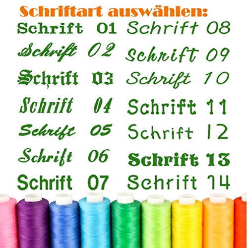 Besticken Sie Handtuch mit Namen oder mit Wunschtext bestickt , Saunatuch (70x200cm) in Schwarz - 5
