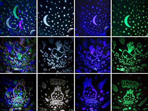 B-right® 360 Grad drehbaren 6-Modus-Projektor-Licht LED Sternenhimmel-Projektor, Nachtlicht Lamp für Kinder, Baby, Weihnachtsgeschenke, USB / batteriebetrieben - 5