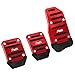 SODIAL (R) 3 Stueck Schwarz Rot Metall Kunststoff rutschfeste Pedal Bezug-Set fuer Auto