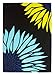 Produktbild Moderner Designer Velours Teppich Schwarz Türkis Blau Grün Muster, Grösse:80x150 cm
