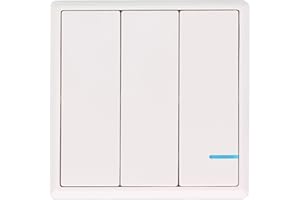 Mengshen Wireless Lights Switch, Three-Gang Switch(Only Switch Panel, Receiver not Included)