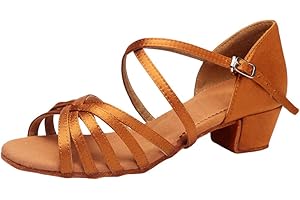 LaoZan Mujer Zapatos de Baile Latino Salón de Tacón Niña Zapatos de Entrenamiento Sandalias de Baile Salsa