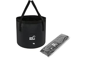 STEK Folding Water Bucket, Foldable Collapsible Bucket Outdoor Washing Bowl for Camping, Lightweight Storage Container for Travelling Hiking Fishing Gardening
