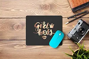 5 Ace Girl boss Printed Designer Premium Rubber Base Mouse pad for Laptop|Dekstop-7x8.5 Inches