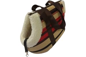 FabFinds Luxury Faux Fur Pet Carrier Bag Multi Colour Pet Travel Shoulder Carry Removable Mat Portable Tote