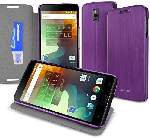 CaseBase® Ultra-Slim Premium Folio Case Cover with Flip-Stand for New OnePlus Two (Purple)