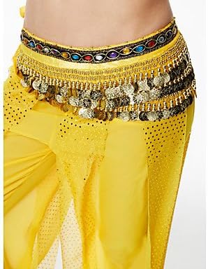 YYWUDAOQUN TT&amp;Dance Dresses Belly Dance Hip Scarves Women's Performance Sequined Flannel Beading Sequin Belt Paillette Tassel Hip Scarf, one size