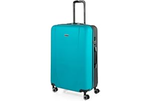 ITACA - Maletas Grandes De Viaje Rígidas Ligeras con Maleta Grande 23 Kilos Alta Resistencia Maleta XL Duradera, Turquesa-Antracita