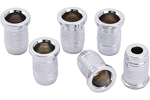 Musiclily Pro 11mm Boccole Passacorde in Acciaio Montaggio al Top per Chitarra Elettrica stile Telecaster Strat, Cromato (Set di 6)