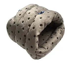 WOWOWMEOW Small Animals Warm Hanging Cage Cave Bed for Hamsters, Guinea-Pigs, Rats, Rabbit and Chinchillas (L, Dot-Grey)