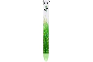 Legami - Stylo bicolore, thème Panda, encre noire et vert, Click&Clack, idéal pour l'école, le bureau et la maison, bicolore, pointe de 1 mm de diamètre