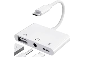 LXJADAP 【3 in 1】 Adattatore USB C Jack 3.5 mm con Adattatore per Charger 60W OTG, Splitter per Auricolari Audio di Tipo C a Aux per iPhone 15/16 Samsung Galaxy S24 Ultra S23 S22 i-Pad Pro Air Pixel 10 Laptop