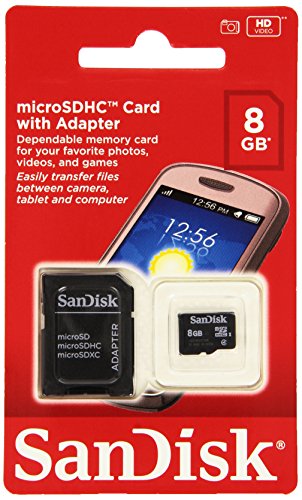 SanDisk microSDHC 8GB Speicherkarte (inkl. microSD zu SD Adapter)