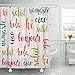 Produktbild HOJJP Shower Curtain Colorful French Greeting Words in Different Languages Hi Hola Ciao Bonjour Namaste Salut Pattern Hello Shower Curtains Sets with Hooks 60 x 72 Inches Waterproof Polyester Fabric