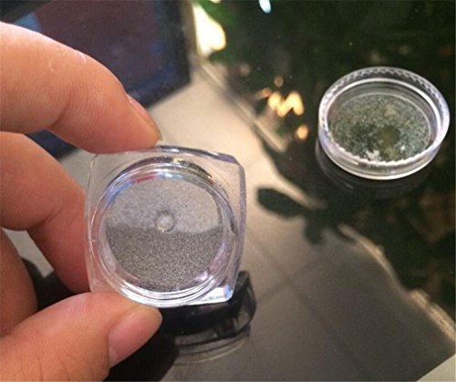 PhantomSky Nagel Glitzer Glänzend Spiegel Chrom Nagelpuder Maniküre Pigment – Regenbogen Silber(1g geladen) - 7