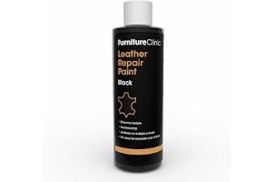 Furniture Clinic läderreparationsfärg och färg | självförseglande färgämne för snabb och enkel läderreparation | lämplig för soffor, bilstol, skor, handväska och mer – svart 250 ml