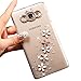 Produktbild Samsung Galaxy J7 SM-J700F 5.5 Zoll 2015 Durchsichtig Strass Harte Zurück Rückseite, 3D Glitzer Hard Dünn Bling Kristall Hülle, Sunroyal Transparent PC Hart Dünn Bling Slim Line Schutzhülle Schale Kristall Crystal Gel Case Kamelien Blumen Muster Druck Strass Rhinestone Diamant Bumper Protektiv Cover