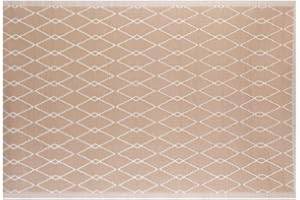 LOLAhome Alfombra jardín Rombos Zante sostenible de Polipropileno Trenzado Beige de 140x200 cm