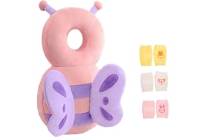 Eyands Butterfly Baby Head Protector Backpack and Baby Knee Pads for Crawling - Adjustable Baby Fall Protector Backpack, Infant Fall Protection Pillow for Toddler Baby Walking
