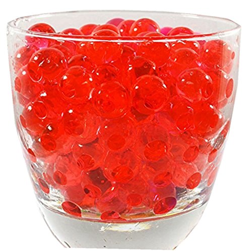 HENGSONG 10000 Stück Wasserperlen Gelperlen Aquaperlen Deko Aqualinos Hydroperlen für Die Bewässerung Der Pflanzen Hochzeit und Möbel Dekoration (Rot)