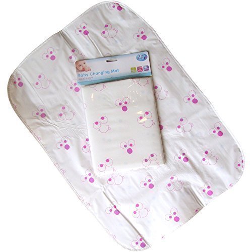 White & Pink Large Portable Everyday Baby Changing Mat
