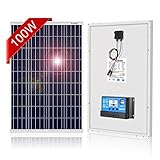 DOKIO Panneau solaire 100W 12V Polo avec Régulateur Idéal pour toutes applications camping -car, marine - bateau, chalet - cabane, maison