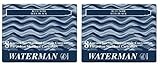  Waterman S0110910 - 2 Etuis mit 8 Großraum-Tintenpatronen blauschwarz, Tinte löschbar (2 Päckchen blauschwarz)