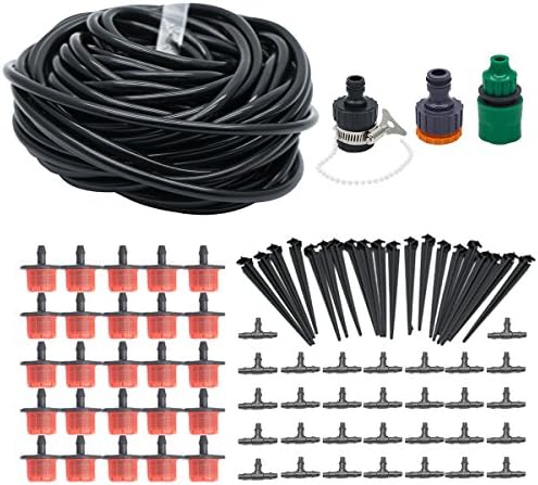 Slivercolor 15m Water Saving DIY Micro Flow Drip Watering Irrigation Kits System Self Plant Garden Hose Watering Kits