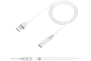 DEWFIGS ㅤ USB A Charger Adapter Compatible with Apple Pencil 1st Generation, 1M iPencil Charging Adapter, USB A to Lightning Adapter, USB Charger for Apple Pen, Portable Charging Accessory for Apple Pencil 1