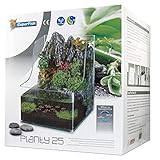 nano aquarium kaufen schweiz Superfish Planty 25 Aquarium mit dreidimensionaler Felsenrückwand mit Wasserfall.