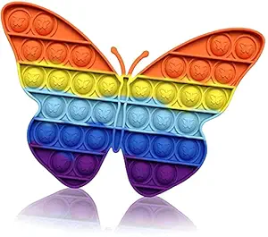 ZAX Pop it Toy for Kids, Fidget Toys Pop it, Pop it Big for Kids, Rainbow Pop it Toy for Kids, Pop it Set for Boys and Girls, Simple Fidget pop it for Kids (Rainbow Butterfly)